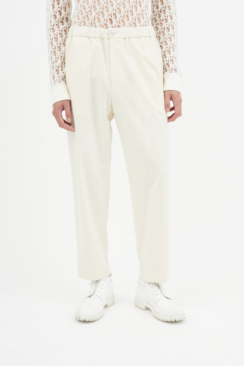 Jil Sander Cream Wool Trouser