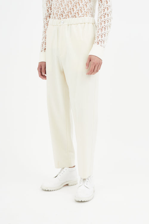 Jil Sander Cream Wool Trouser