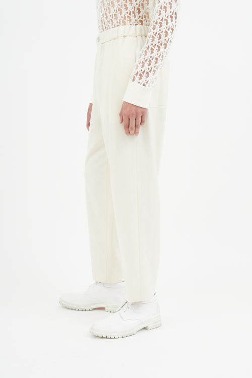 Jil Sander Cream Wool Trouser