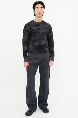 Jil Sander Dark Grey 
Black Wool Marled Sweater