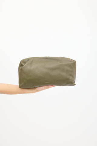 Jil Sander Green Leather Goji Soft Clutch