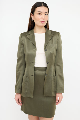 Jil Sander Wool 
Silk Three Pocket Blazer