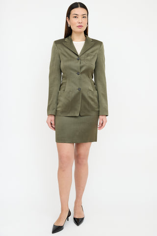 Jil Sander Wool 
Silk Three Pocket Blazer