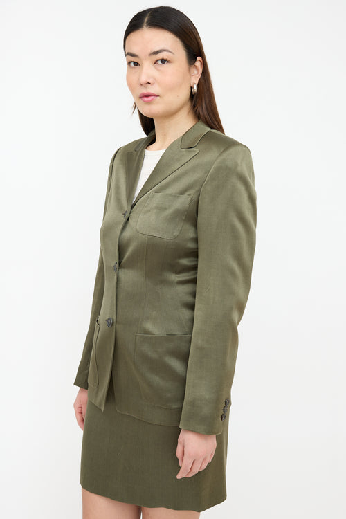 Jil Sander Wool 
Silk Three Pocket Blazer