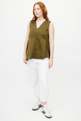 Jil Sander Green Sleeveless Top