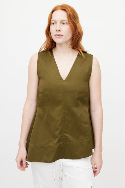 Jil Sander Green Sleeveless Top