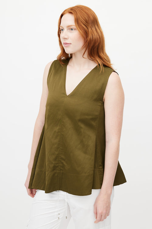 Jil Sander Green Sleeveless Top