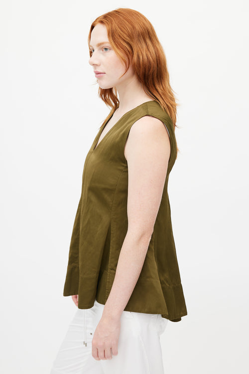 Jil Sander Green Sleeveless Top