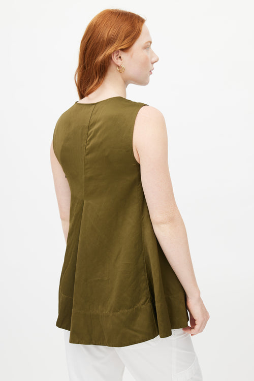 Jil Sander Green Sleeveless Top