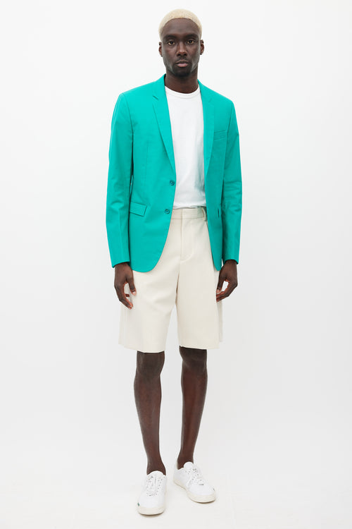 Jil Sander Green Two Button Blazer