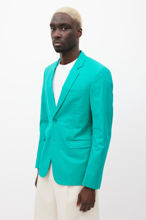 Jil Sander Green Two Button Blazer