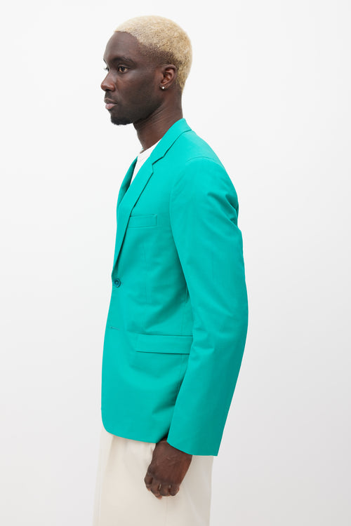 Jil Sander Green Two Button Blazer