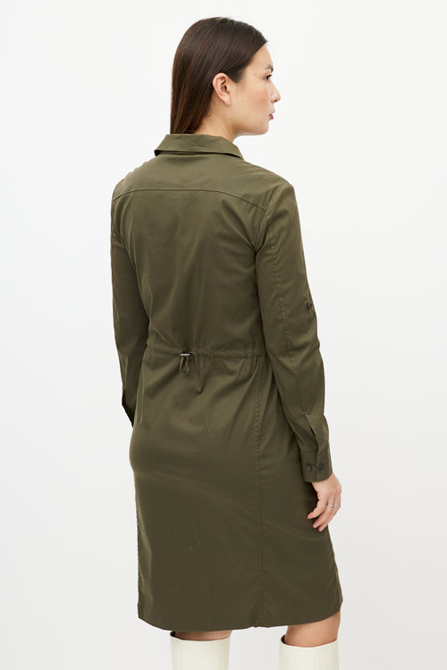 Jil Sander Khaki Green Shirt Dress