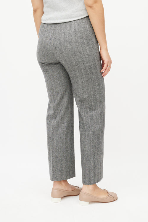 Jil Sander Grey Herringbone Pant Suit