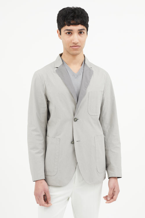 Jil Sander Grey Nylon Reversible Blazer