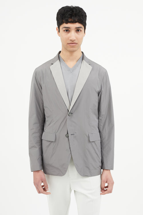 Jil Sander Grey Nylon Reversible Blazer