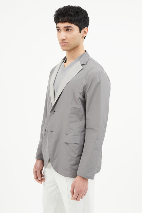 Jil Sander Grey Nylon Reversible Blazer