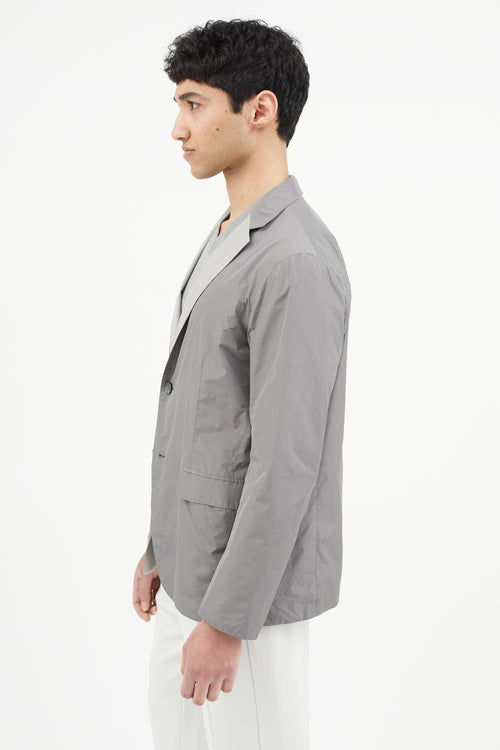 Jil Sander Grey Nylon Reversible Blazer