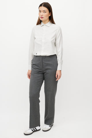 Jil Sander Grey Wool Straight Leg Trouser