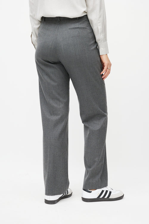 Jil Sander Grey Wool Straight Leg Trouser