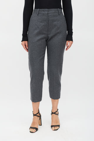 Jil Sander Grey Tapered Wool Trouser