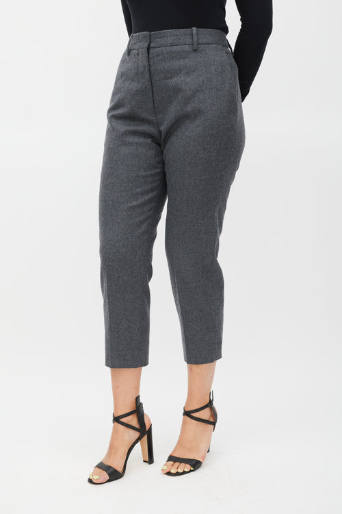 Jil Sander Grey Tapered Wool Trouser