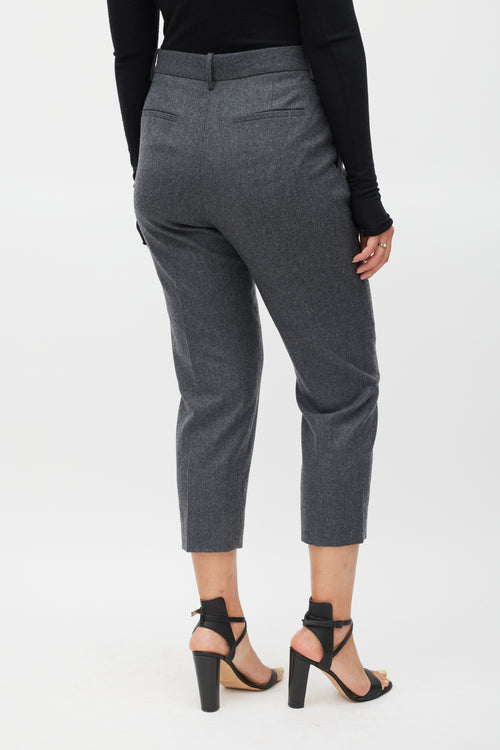 Jil Sander Grey Tapered Wool Trouser