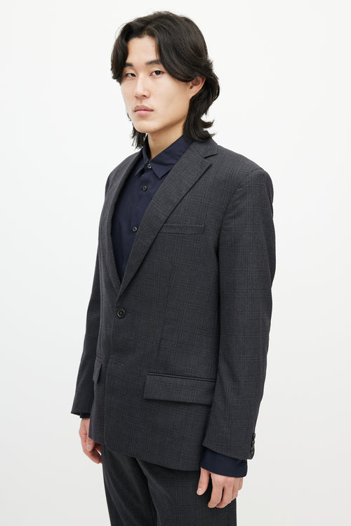 Jil Sander Grey Wool Check Two Piece Suit