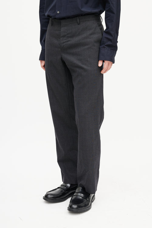 Jil Sander Grey Wool Check Two Piece Suit