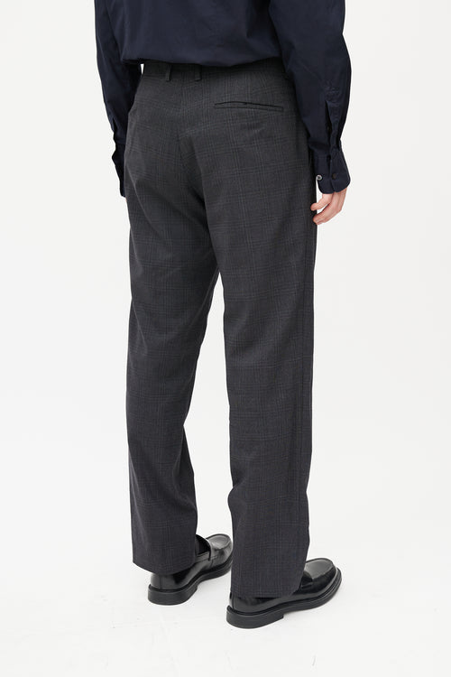 Jil Sander Grey Wool Check Two Piece Suit