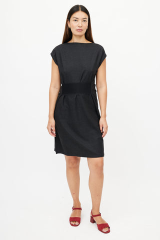 Jil Sander Grey Wool Dress