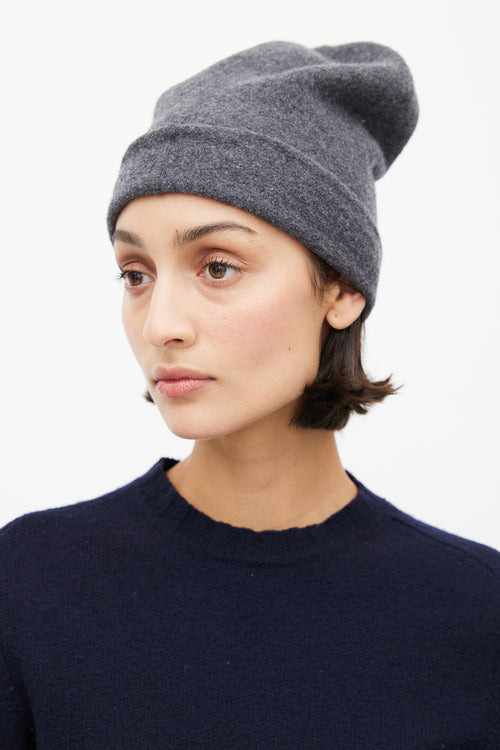 Jimmy Choo Grey Wool Knit Beanie