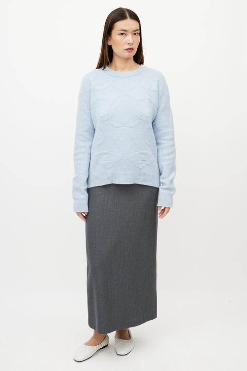 Jil Sander Blue Wool Knit Sweater