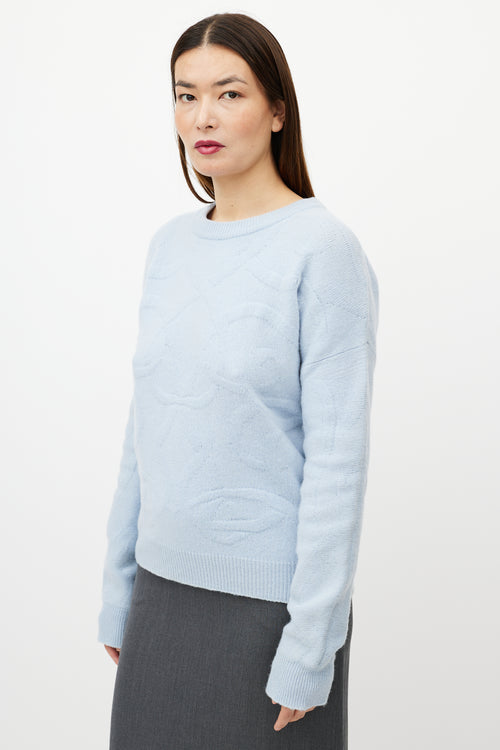 Jil Sander Blue Wool Knit Sweater