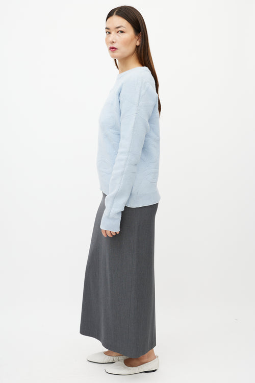 Jil Sander Blue Wool Knit Sweater