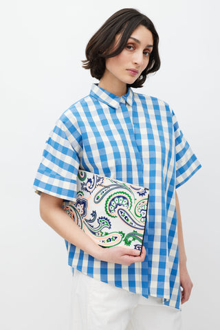 Jil Sander SS 2012 White 
Multicolour Paisley Clutch