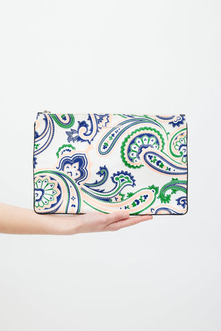 Jil Sander SS 2012 White 
Multicolour Paisley Clutch