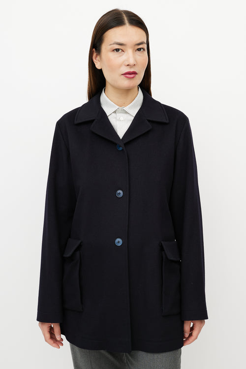 Jil Sander Black Cashmere 
Silk Light Jacket