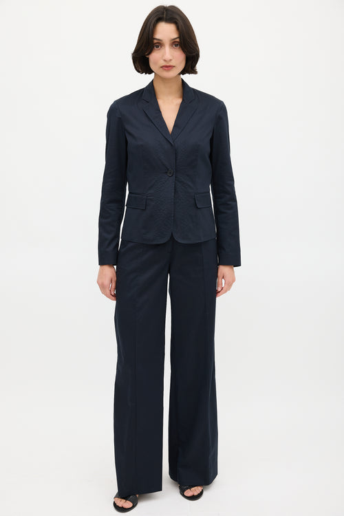 Jil Sander Navy Cotton Suit