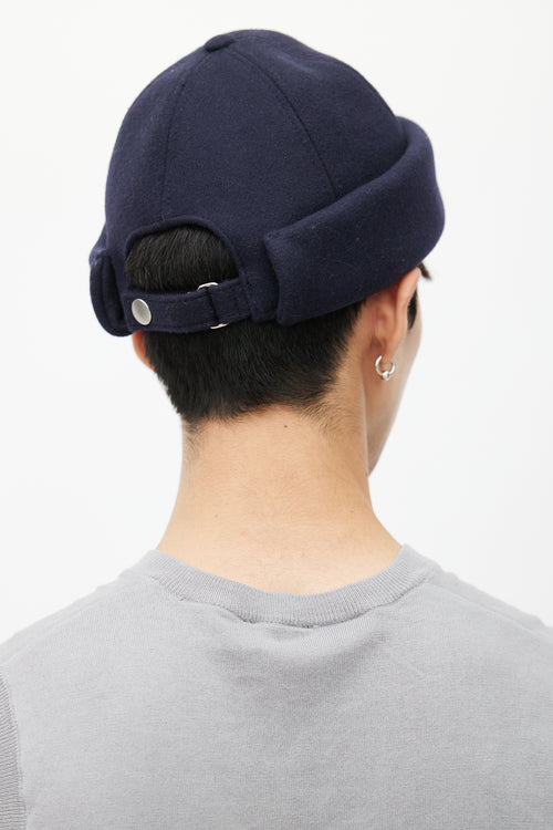 Jil Sander Navy Cuffed Wool Hat