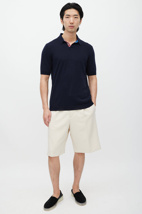 Jil Sander Navy 
Multicolour Knit Polo