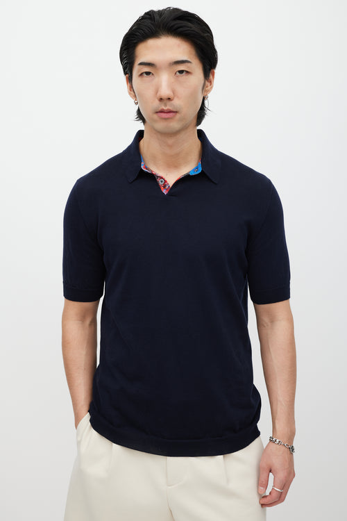 Jil Sander Navy 
Multicolour Knit Polo