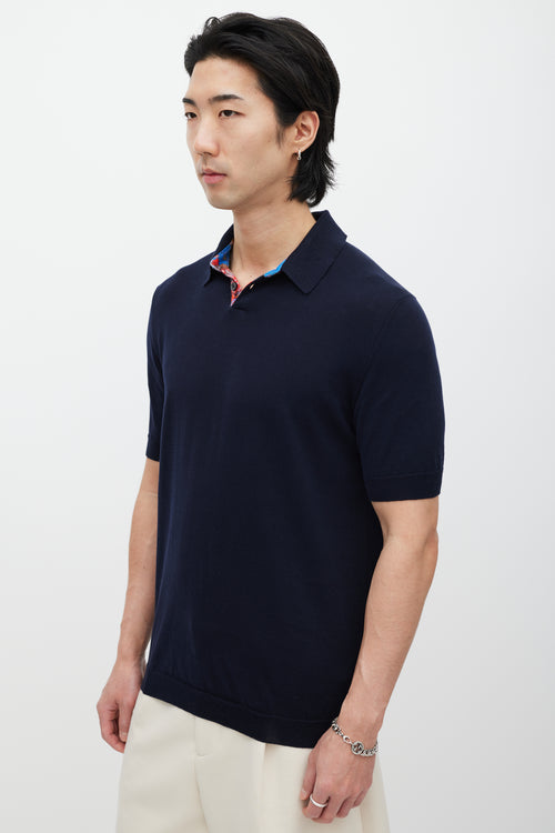 Jil Sander Navy 
Multicolour Knit Polo