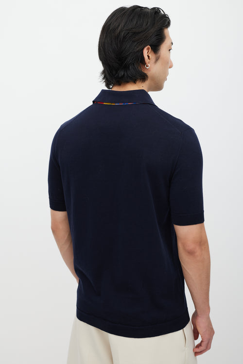 Jil Sander Navy 
Multicolour Knit Polo