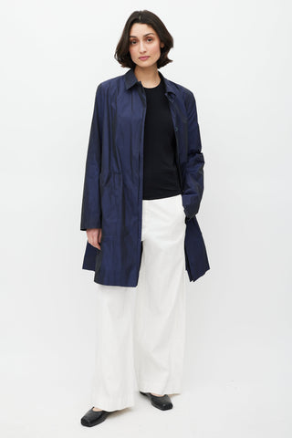 Jil Sander Navy Nylon Coat