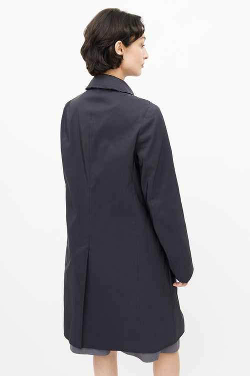 Jil Sander Navy Silk Lightweight Coat