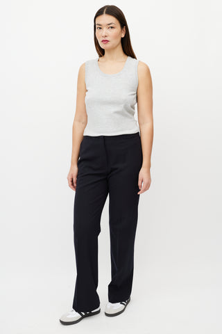 Jil Sander Black Wool Straight Leg Trouser