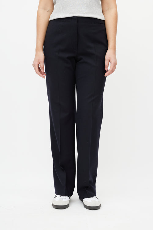 Jil Sander Black Wool Straight Leg Trouser