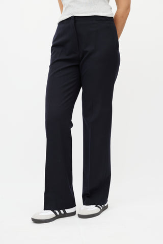 Jil Sander Black Wool Straight Leg Trouser