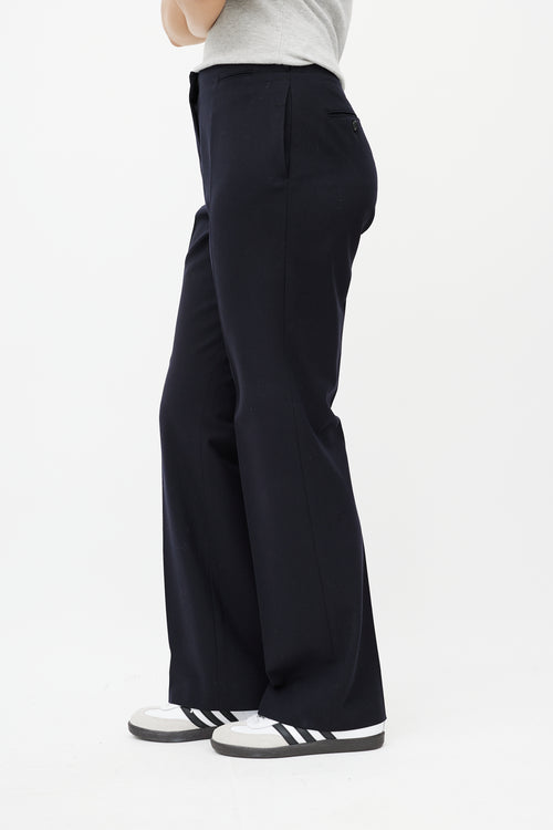 Jil Sander Black Wool Straight Leg Trouser